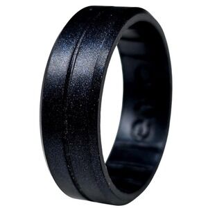 Enso Rings Elements Contour Silicone Ring - Black Pearl -Size 7